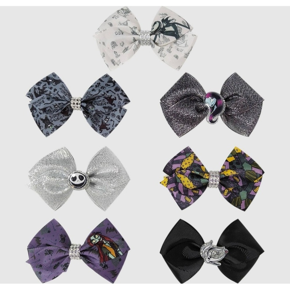 Disney Tim Burton's The Nightmare Before Christmas 7pc. Clip-On Hair Bows Set